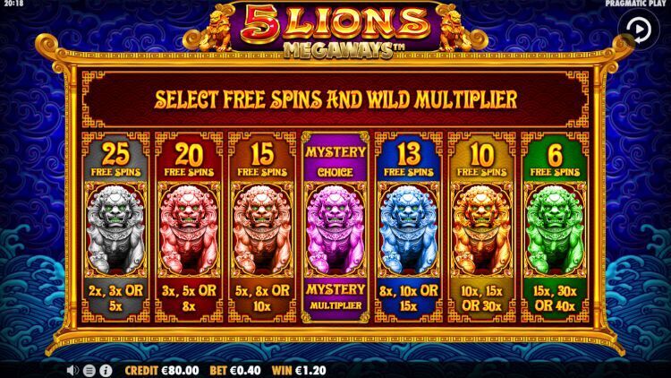 5 Lions Megaways - Jeux, tours gratuits et bonus