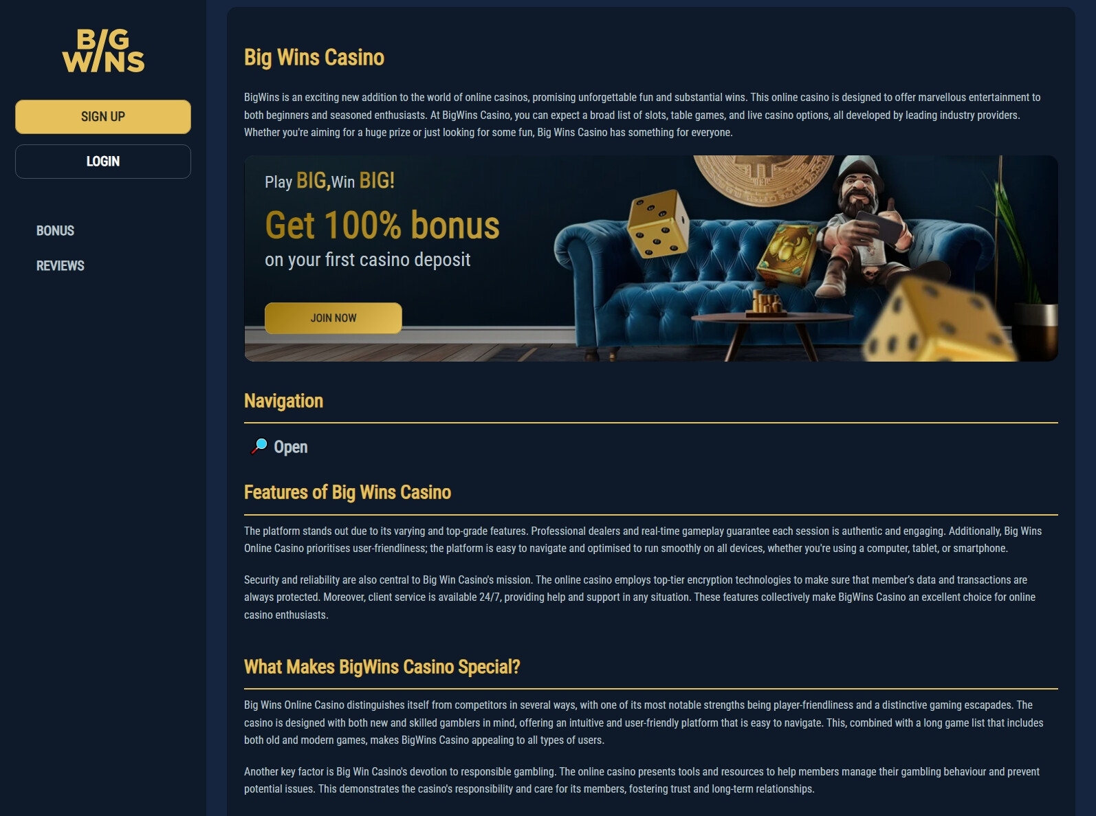 Most Reputable Crypto Casino Site: Regarding BigWins Casino